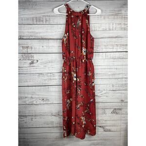 As U Wish High Neck Sleeveless Jumpsuit Wide Leg Small Boho Wedding Floral Beach